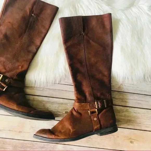 Franco Sarto Leather Riding Boots Shoes Sz 9 - Picture 3 of 9